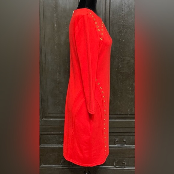 Spence Red midi longsleeves dress. Size medium - Picture 3 of 12